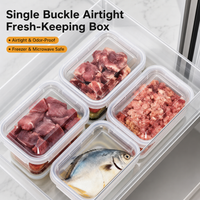 Airtight Food Storage Container with Single Buckle Lid Refrigerator Organizer Box