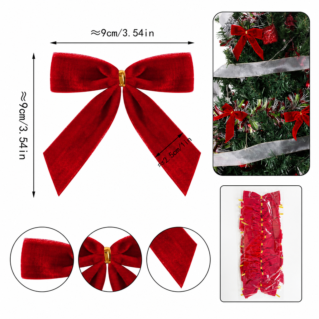 Velvet Christmas Decorative Bows