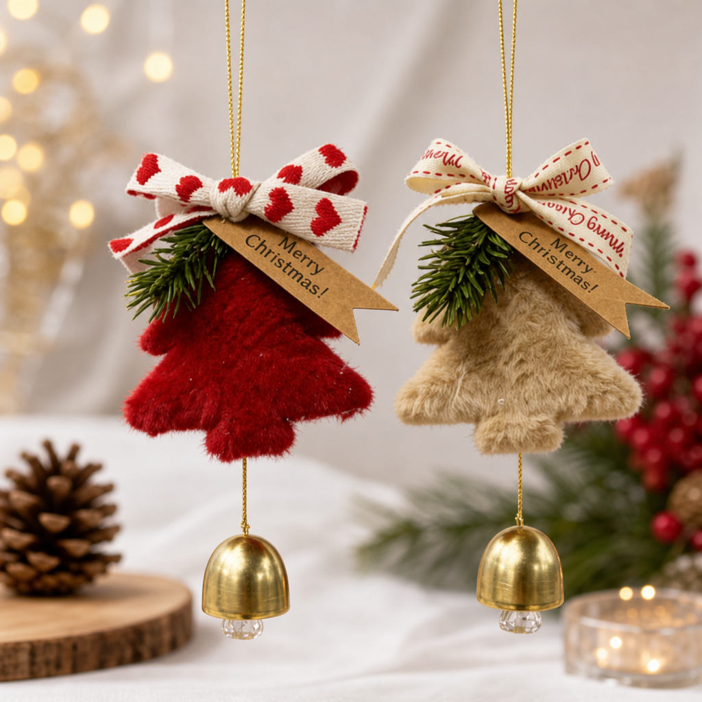 23cm Plush Christmas Tree Bell Ornament
