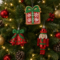 Christmas Nutcracker Bell Ornament Festive Hanging Tree Decoration Holiday Window Decor