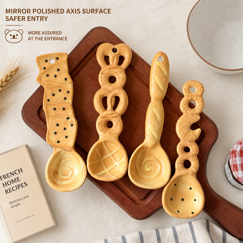Ceramic Polka Dot Dessert Mixing Spoon Decorative Cream Stirring Spoon