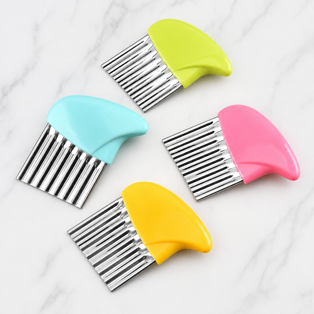 Stainless Steel Crinkle Cutter Wavy Potato Slicer Vegetable Cutting Tool
