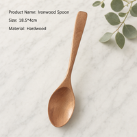Natural Solid Wood Honey Spoon Long Handle Wooden Stirring Spoon
