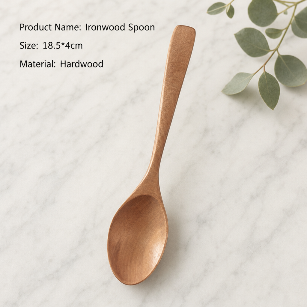 Natural Solid Wood Honey Spoon Long Handle Wooden Stirring Spoon