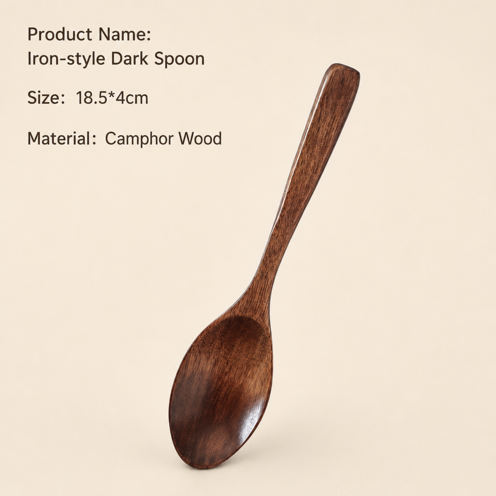 Natural Solid Wood Honey Spoon Long Handle Wooden Stirring Spoon