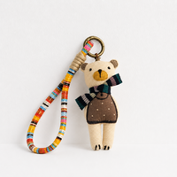 Handmade Boho Animal Doll – Woven Fabric Bag Charm