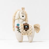 Vintage Horse Bag Charm – Cotton Linen Pony Pendant, Embroidered Animal Keychain for Backpack & Purse