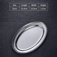 Stainless Steel Oval Plate, Metal Oval Serving Platter for Restaurant & Home