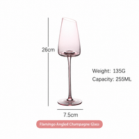 Pink Crystal Wine Glass – Luxury Angled Rim Stemmed Goblet