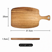 Acacia Wood Paddle Cutting Board, Wooden Serving Tray with Handle