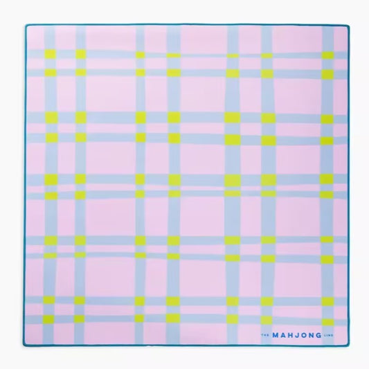 Plaid Mahjong Table Mat – Soft Square Game Mat for Mahjong Table Setup, Home Entertainment & Family Gatherings
