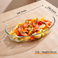 Oval High Borosilicate Glass Baking Dish, Clear Glass Oven Safe Serving Bowl