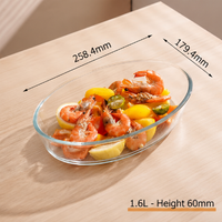 Oval High Borosilicate Glass Baking Dish, Clear Glass Oven Safe Serving Bowl