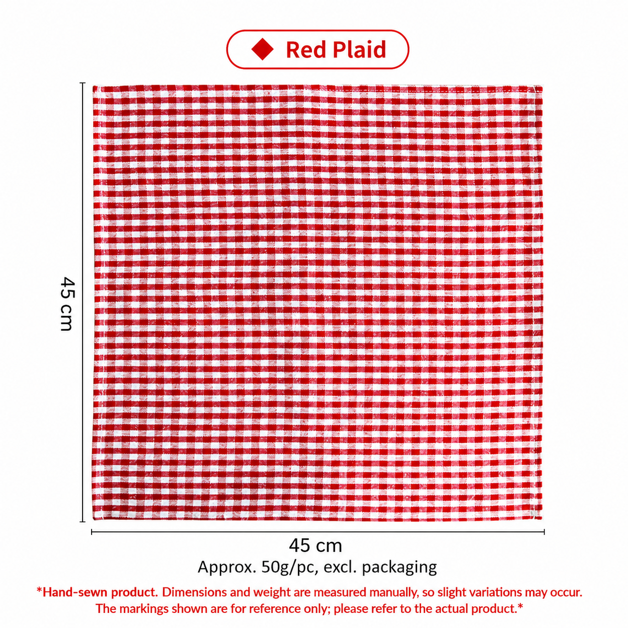 Check Cotton Napkin, Square Table Linen Placemat & Dinner Napkin