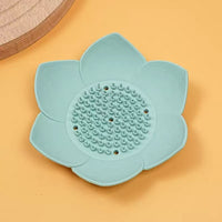 Lotus Shape Silicone Soap Dish Drain Tray