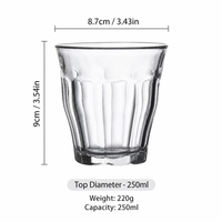 Ribbed Clear Glass Cups – Elegant Drinking Glassware for Coffee, Tea, Cocktails