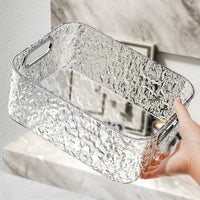 Wave Texture Vanity Organizer Box, Large Capacity Desktop Makeup Storage Case for Cosmetics & Skincare