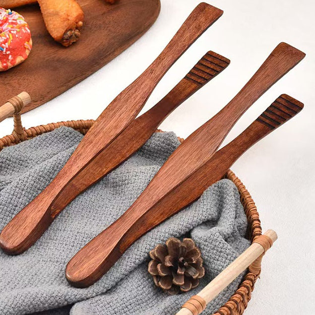 Nanmu Wood Kitchen Tongs Food Serving Tongs