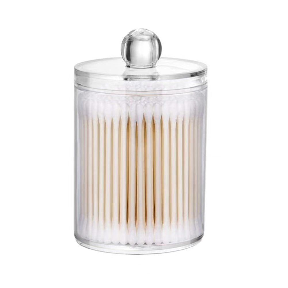 Clear Acrylic Cotton Swab Holder Storage Jar with Lid