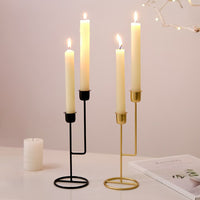 Double-Headed Candleholder with Hollow Base, Vintage Iron Craft