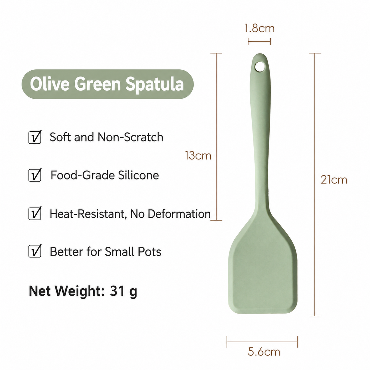 Nonstick Silicone Cooking Spoon and Spatula Kitchen Utensils