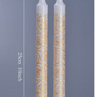 25cm Rose Printed Taper Candles – Set of 2