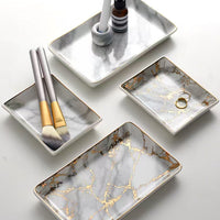 Marble Pattern Ceramic Rectangular Tray