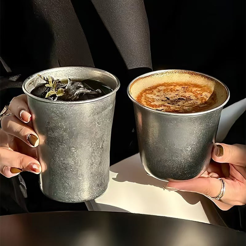 Vintage Style Stainless Steel Coffee Mug