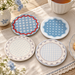 Round Diatomaceous Earth Coaster – Decorative Cup Mat with Gingham, Stripes, Hearts and Bow Patterns