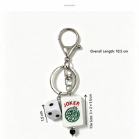 Mahjong Joker Tile and Dice Resin Keychain – Game Lover Bag Charm