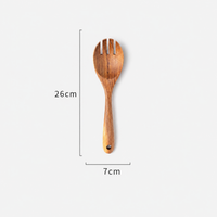 Chicken Wing Wood Spatula & Soup Ladle Set – Natural Uncoated Wooden Cooking Utensils, Non-Scratch