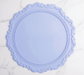 Round Embossed Silicone Placemat Scalloped Edge Non Slip Heat Resistant Table Mat Vintage Floral Coaster Style