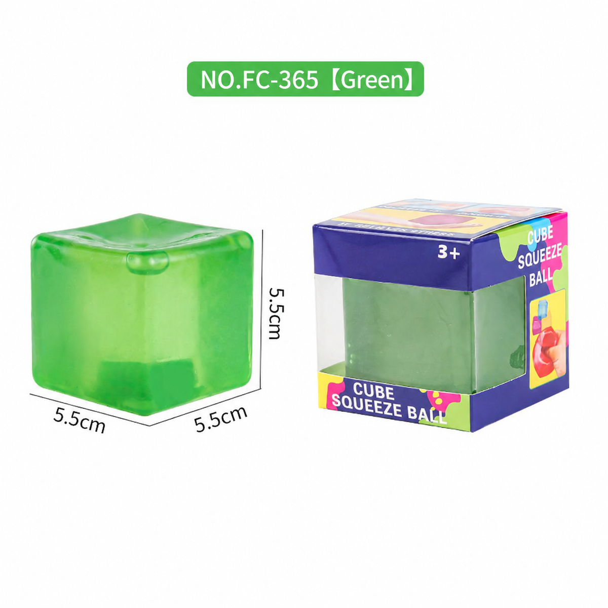 Cube Squeeze Ball Toy – Soft Gel Stress Relief Fidget Toy