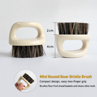 Mini Round Boar Bristle Brush, Bread Basket Cleaning Brush