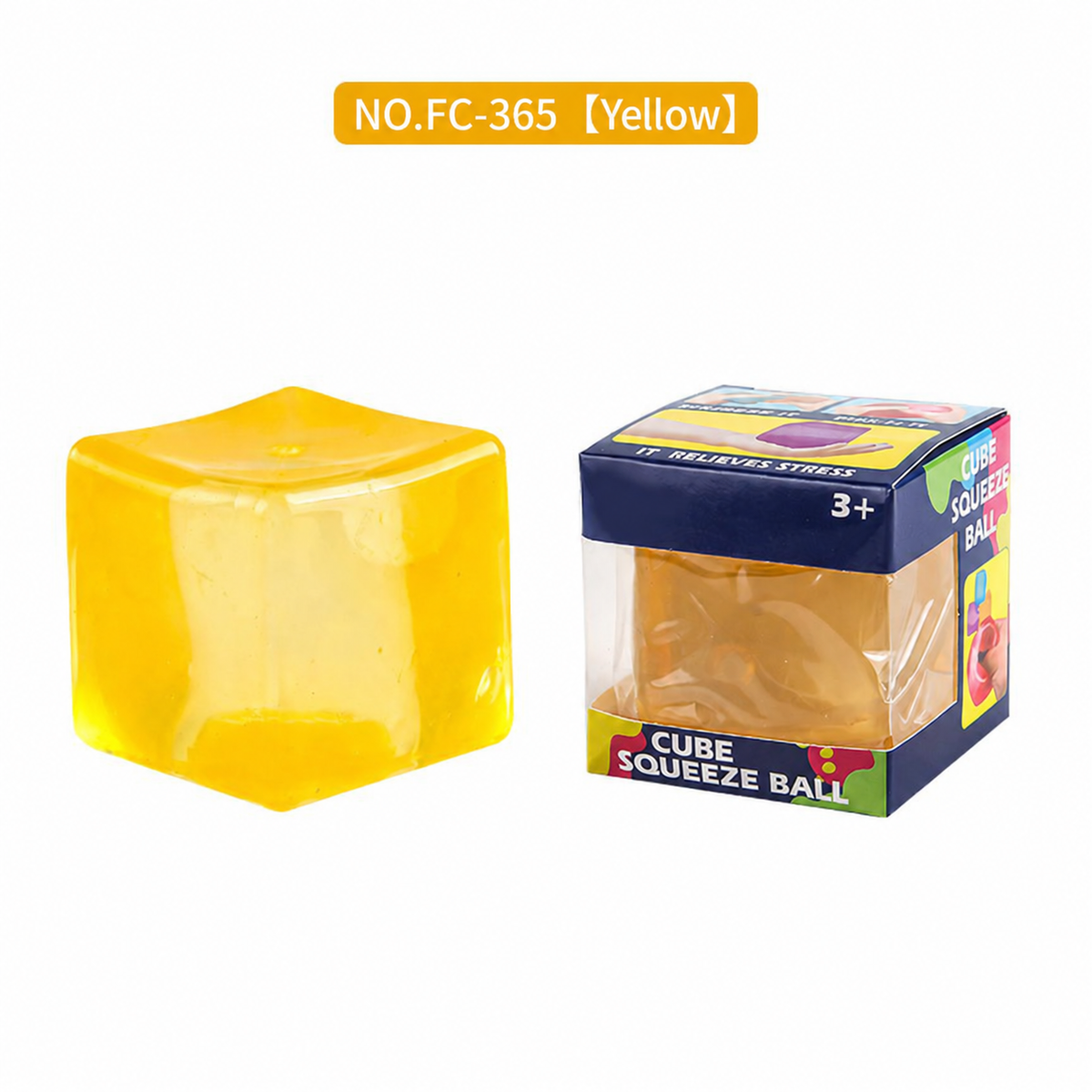 Cube Squeeze Ball Toy – Soft Gel Stress Relief Fidget Toy