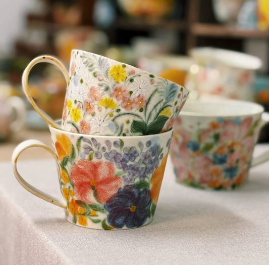 Painted Blossom Coffee Cup & Saucer
