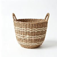 Japanese Style Woven Straw Storage Basket – Natural Organizer Basket for Home & Daily Storage