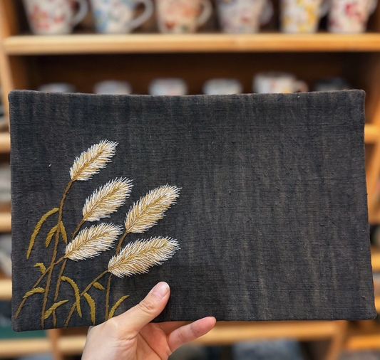 Reed Whisper Embroidered Tea Mat