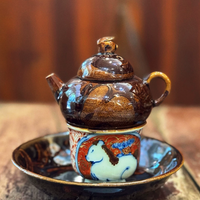 Lucky Rabbit Amber Glaze Teapot Set