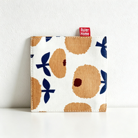 Floral Fabric Coaster – Square Polyester Cup Mat for Dining Table & Kitchen Decor