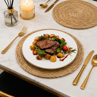 Woven Seagrass Table Mat – Round Natural Placemat Heat Resistant Trivet Non-Slip Rustic Dining Decor