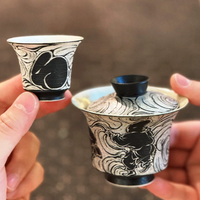Silver Shadow Black Glaze Gaiwan