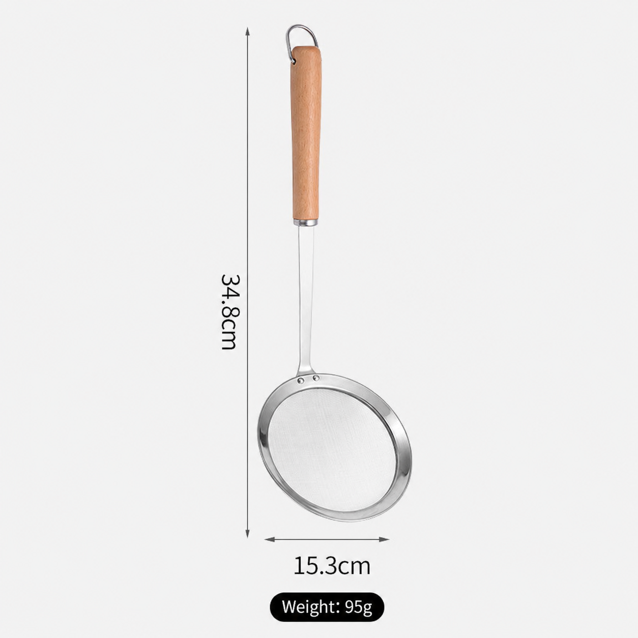 Stainless Steel Mesh Strainer Skimmer, Fine Mesh Oil Filter Ladle