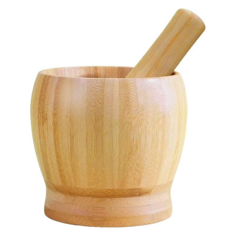 Bamboo Garlic Muddler Mortar and Pestle Kitchen Tool
