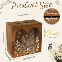 Wood Wedding Card Box Decorative Event Guest Sign-In Box