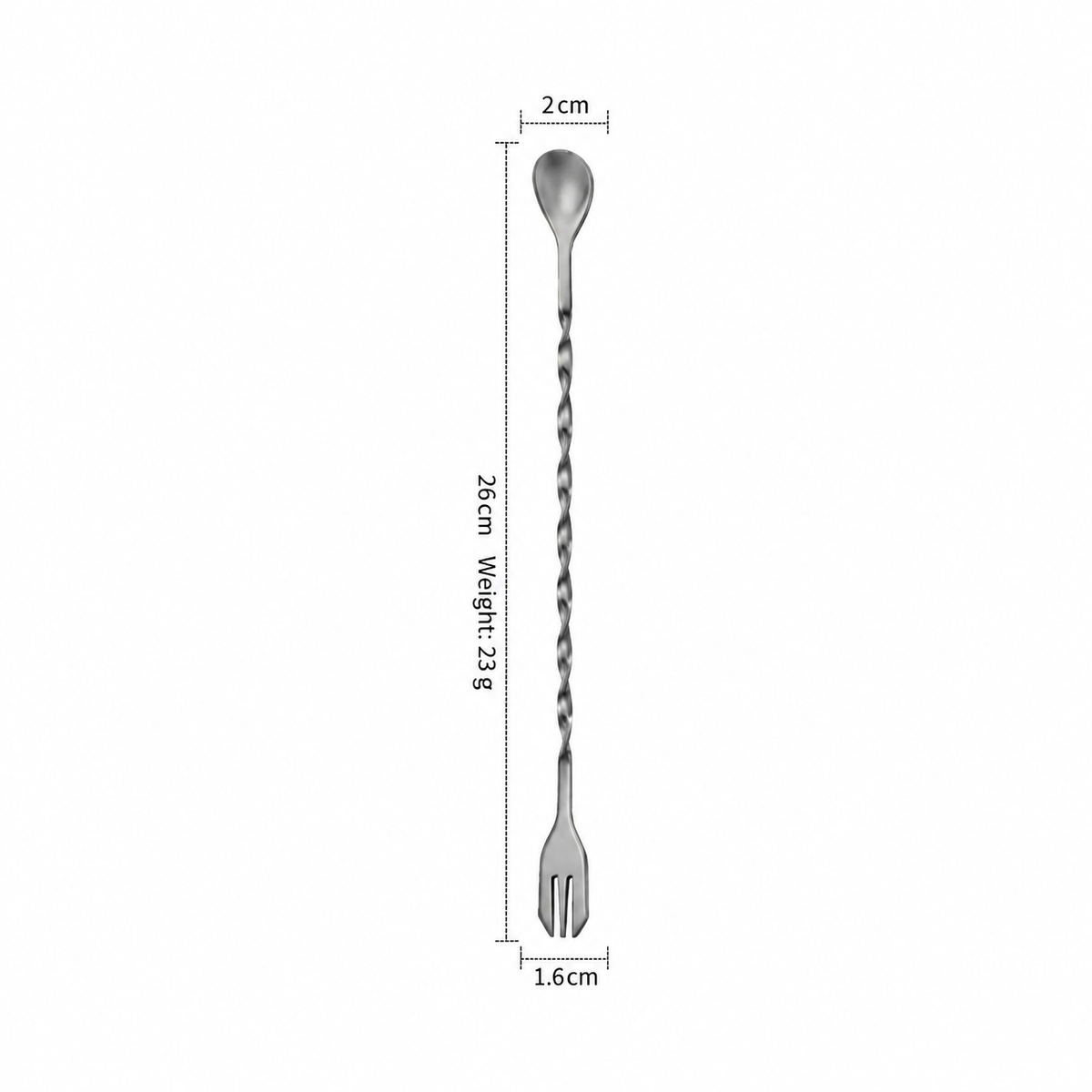 Stainless Steel Long Handle Bar Spoon, Double Ended Cocktail Spoon Fork