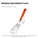 Stainless Steel Teppanyaki Spatula Wooden Handle Steak Griddle Cooking Turner