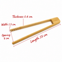 Natural Bamboo Food Tongs Multifunctional Bread Tea Vegetable Serving Clip