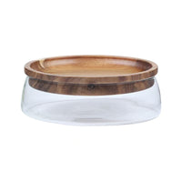 Double Layer Glass Storage Jar with Acacia Wood Lid