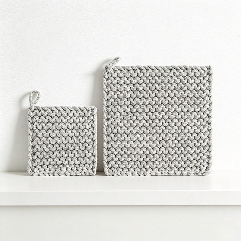 Japandi Woven Trivet – Minimalist Cotton Rope Heat Mat